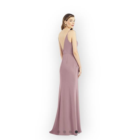 After Six 6824 Gown 6 Cabernet Red Pockets Bridesmaid Prom Event V-Neck Wedding - Picture 11 of 13